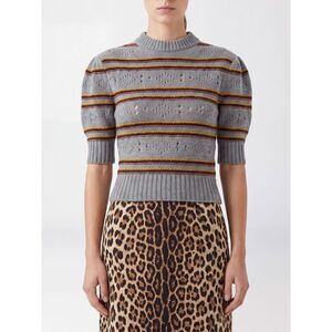 Marni Women Marni Striped Pure Cashmere Jumper With Puff Sleeves